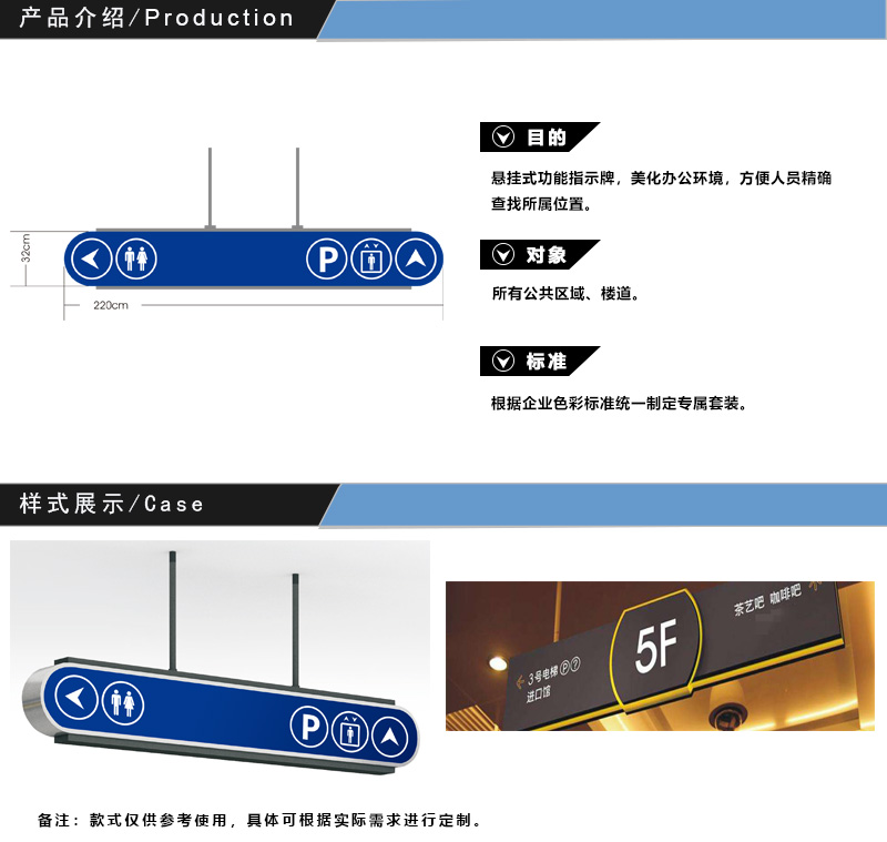 辦公區域功能性懸掛牌